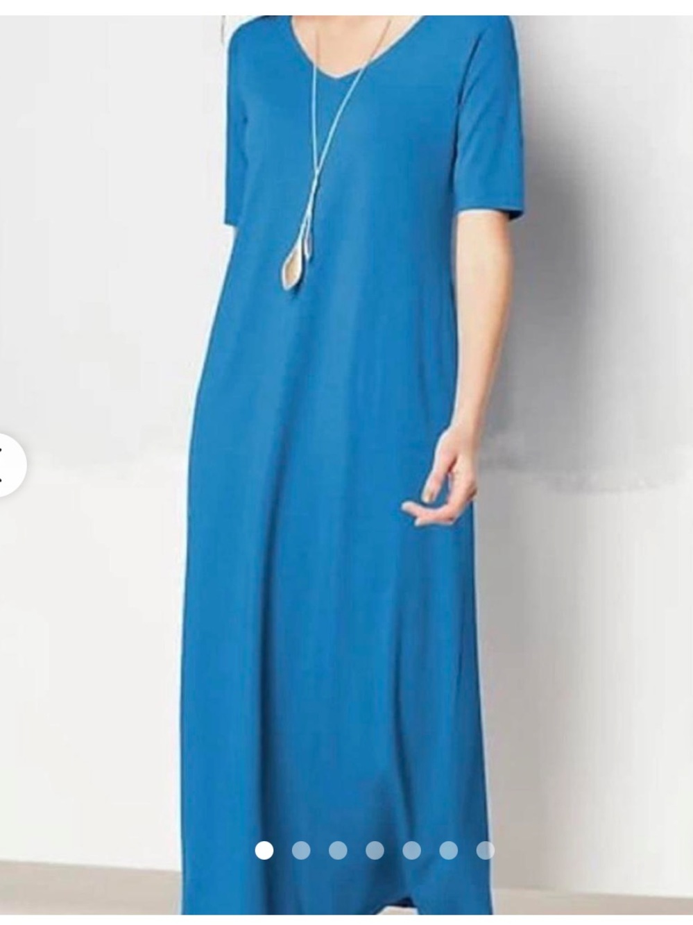 👗J. Jill blue V-Neck Maxi Dress with Pockets